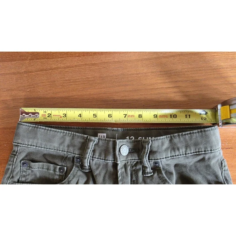 Gap Girl's Denim Dark Green Pants Size 12 Slim